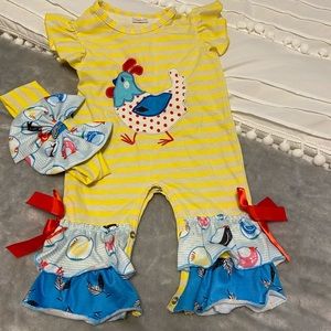 Infant girls boutique romper set